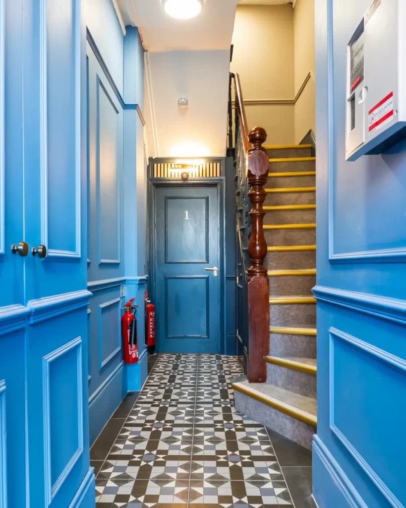 Front hall of serviced accommodation renovation