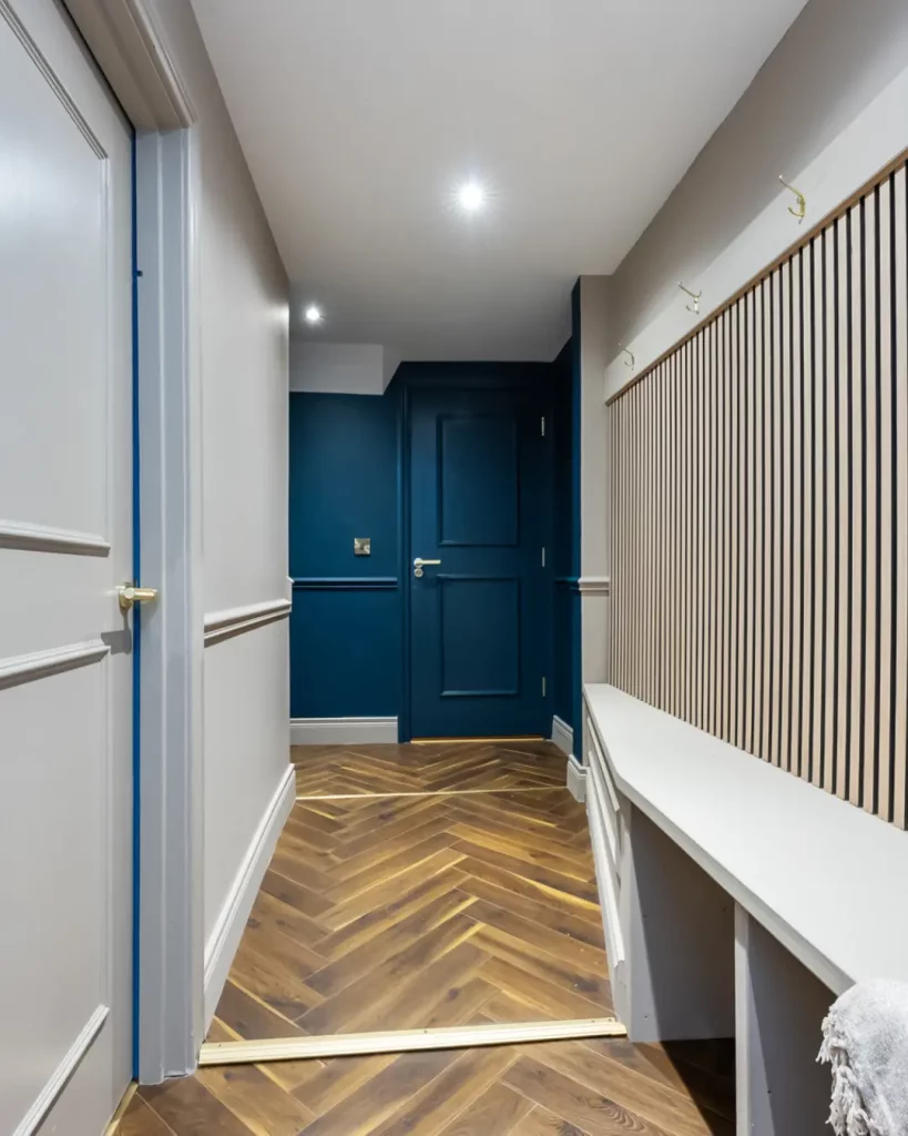 Front hall way of apartment 1 serviced accommodation renovation